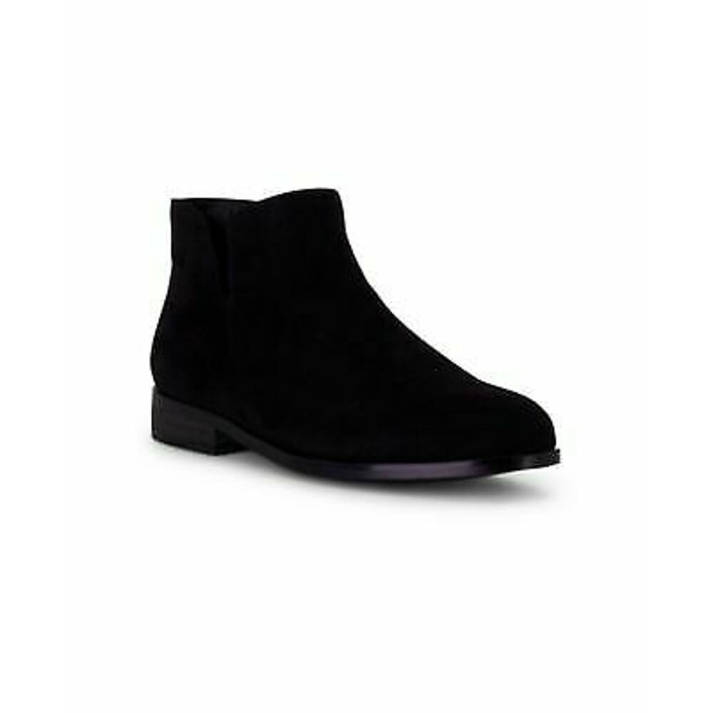 Wanted Shoes Botts Faux Suede Low Heel V-Cut Ankle Bootie Slip On Ankle 7.5M